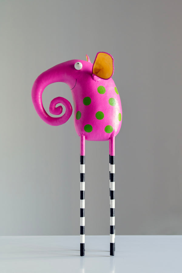Handmade Big Pink Elephant Interior Sculpture, Home Decoration - Image 2