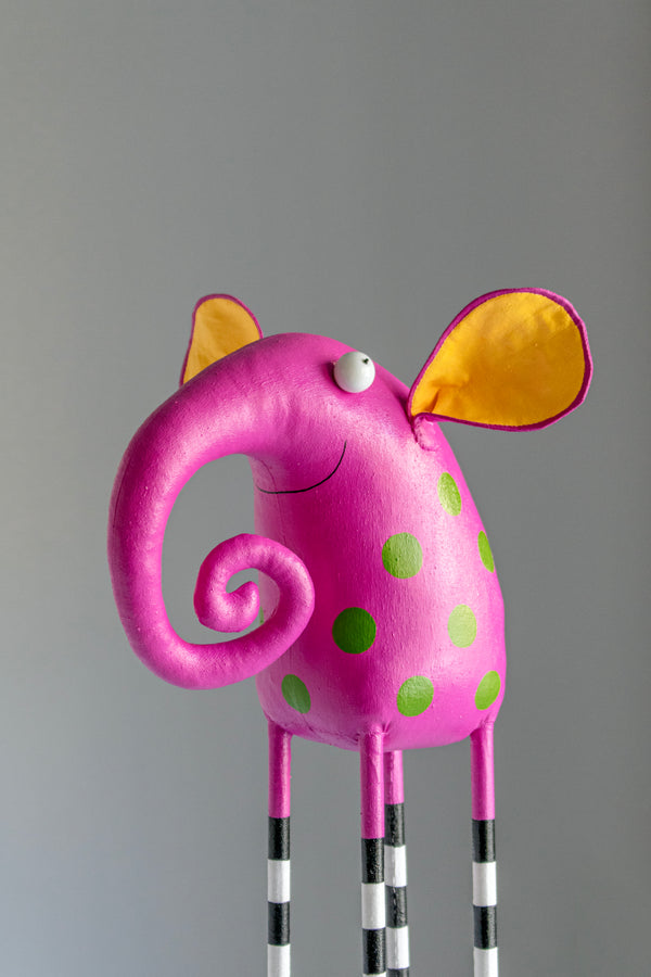 Handmade Big Pink Elephant Interior Sculpture, Home Decoration - Image 4