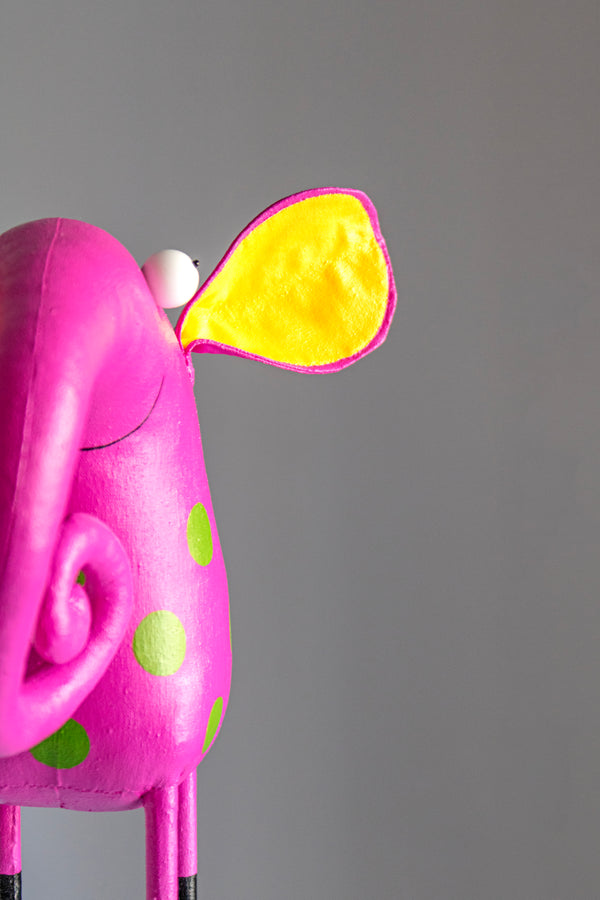 Handmade Big Pink Elephant Interior Sculpture, Home Decoration - Image 5