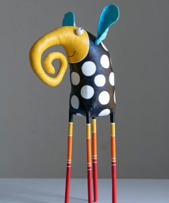 Handmade Yellow Elephant Interior Sculpture Art for Home
