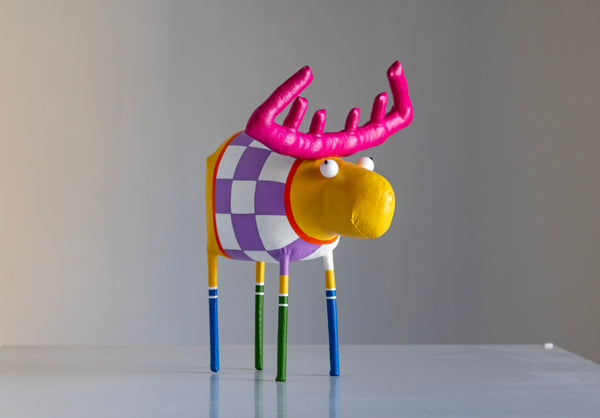 Handmade Sunny Moose Interior Sculpture