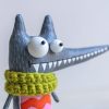 Maiky the Festive Wolf Handcrafted Collectible Interior Sculpture