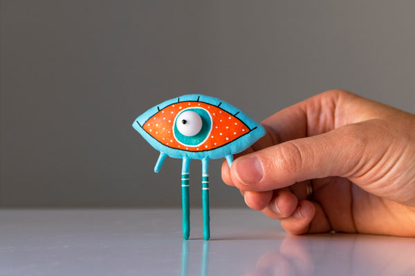 Handmade Cheerful Eye Unique Brooch - Image 2