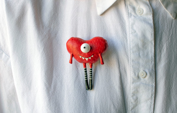 Handmade Little Heart Brooch