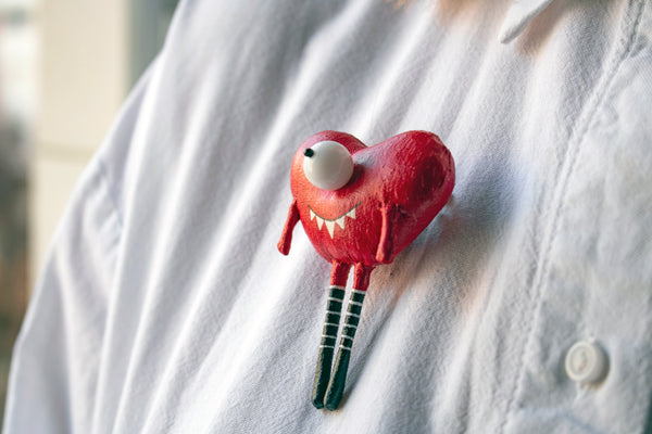 Handmade Little Heart Brooch - Image 2