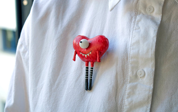 Handmade Little Heart Brooch - Image 3