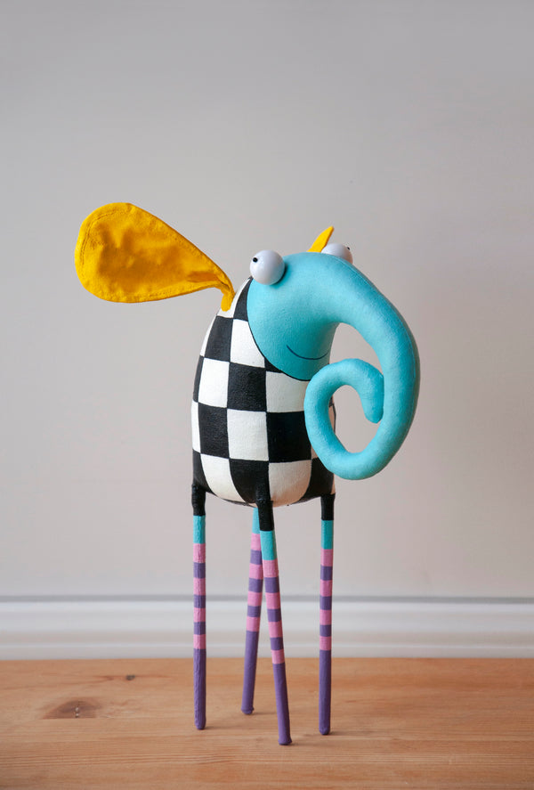 Handmade Chess Elephant Interior Sculpture