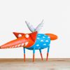 Handmade Fox with Wings Interior Sculpture