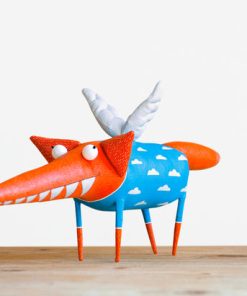 Handmade Fox with Wings Interior Sculpture