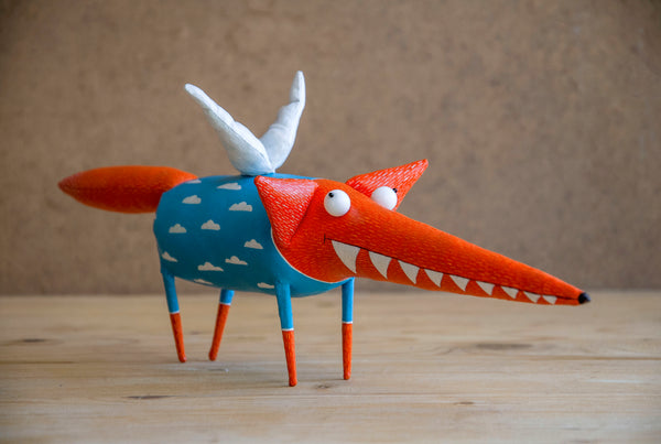 Handmade Fox with Wings Interior Sculpture - Image 2