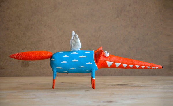 Handmade Fox with Wings Interior Sculpture - Image 3
