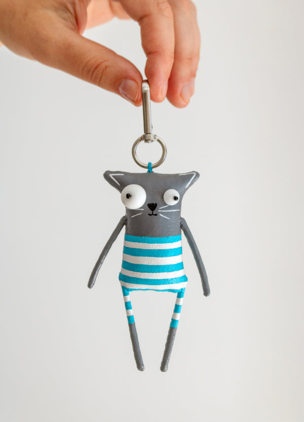 Sea Cat Bag Charm Handmade Funny Cat Accessory for Bags Waistbands Backpacks
