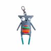 Handmade Gray Cat with Rainbow Belly Keychain