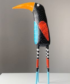 Handmade Big Black Bird Interior Sculpture