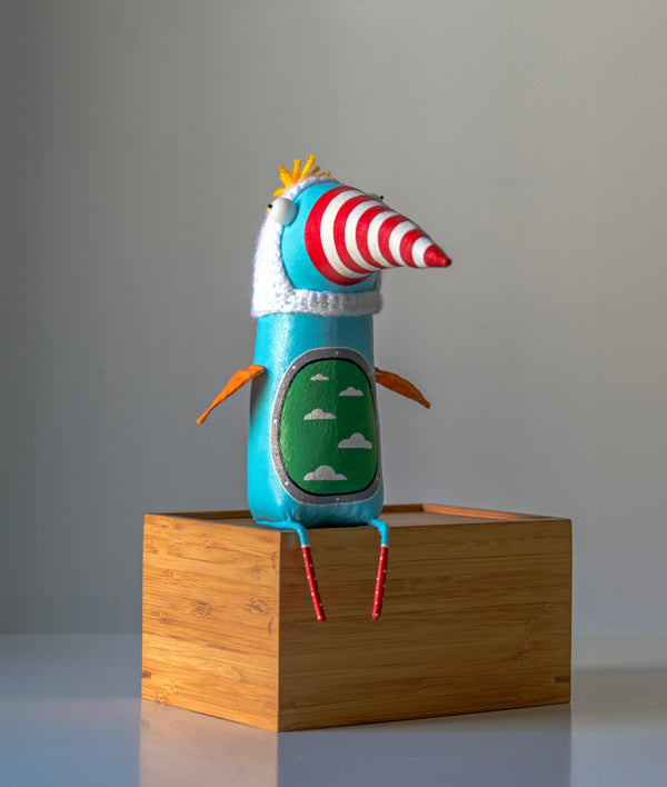 Handmade Bird with Clouds inside Interior Sculpture