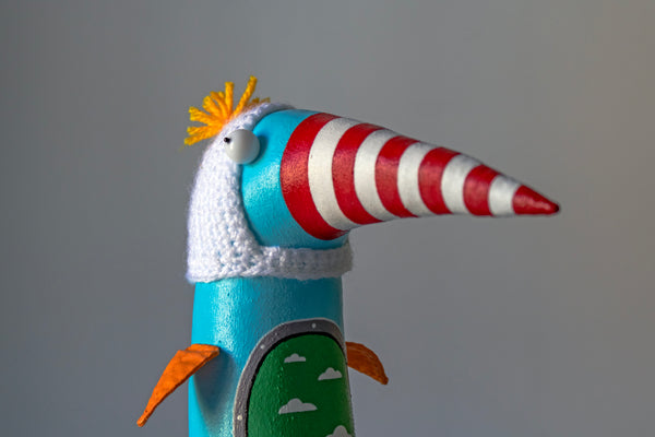 Handmade Bird with Clouds inside Interior Sculpture - Image 2