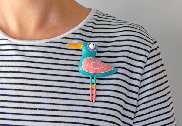 Handmade Seagull, Bird - Brooch - Image 4