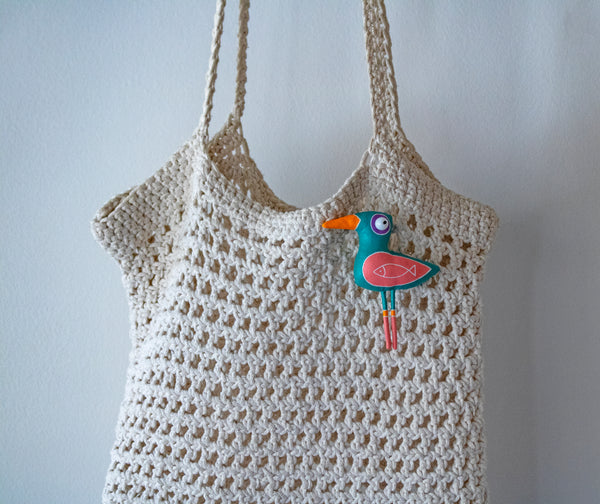 Handmade Seagull, Bird - Brooch - Image 5