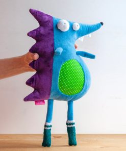 Plush Handmade Hedgehog in the Knitted Socks